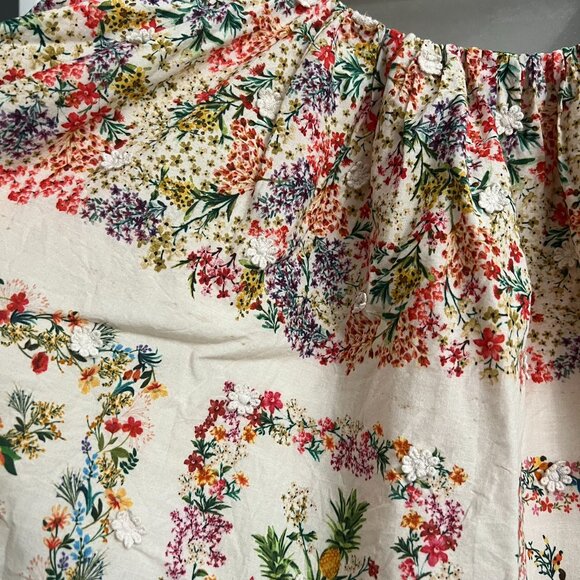 Farm Rio Delicate Forest Scarves Square Neck Embroidered Blouse - Picture 5 of 9